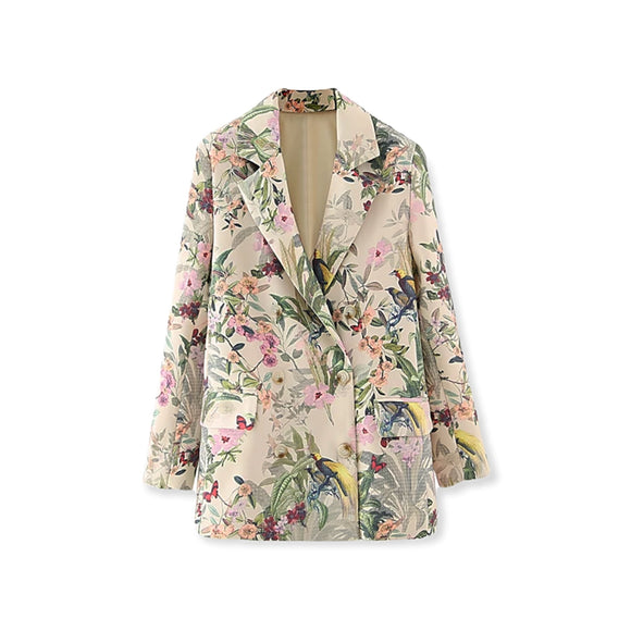 Floral Double Breasted Blazer