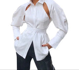 Long Sleeve Blouse with Cut-out