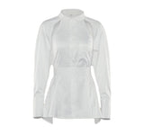 Long Sleeve Blouse with Cut-out